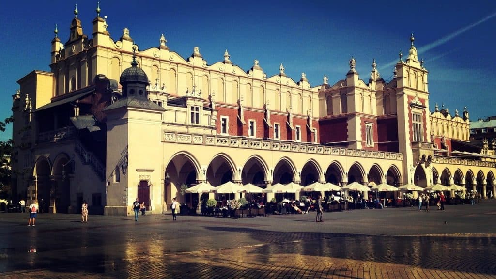 Historický trh Sukiennice v Krakove